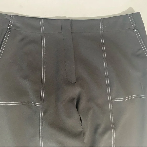NEW Women's KARL LAGERFELD Paris  Stitch Cropped Pants Side Zip Black $99 - Picture 5 of 14